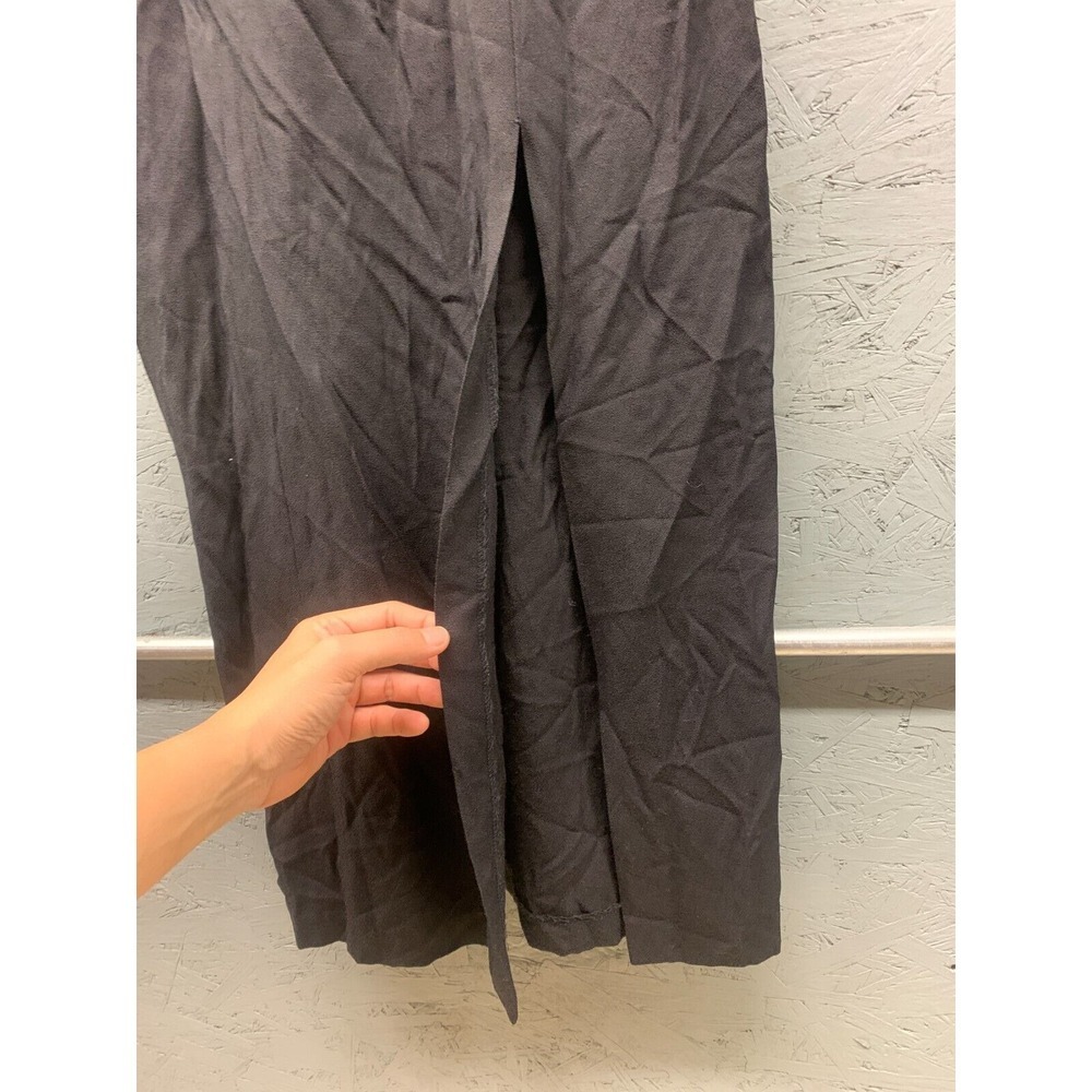 Renditions New York Vintage Satin Waist Slit Maxi Dress Womens Size S Black Gown - Picture 4 of 10
